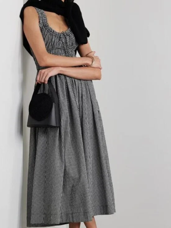 Doen Monochrome Check Midi Dress - Picture 2 of 7